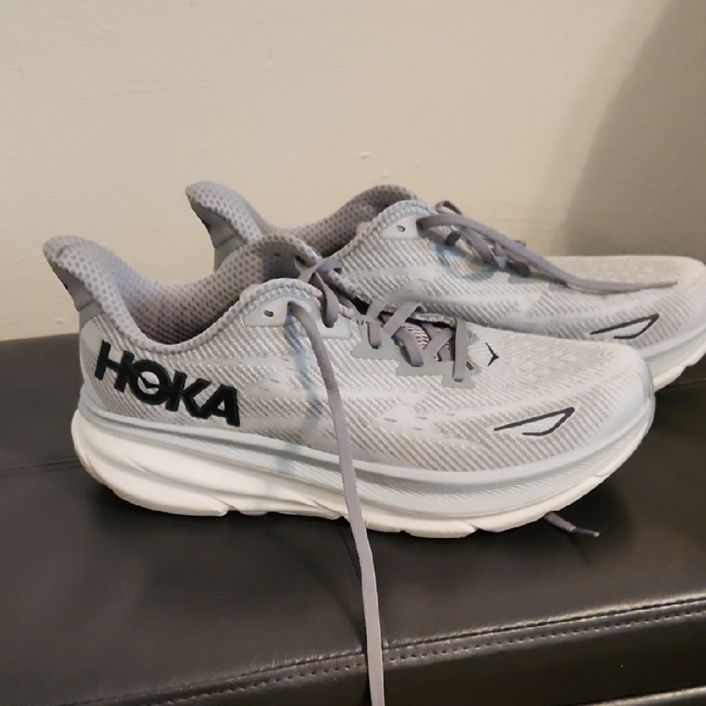 Hoka Light Gray Athletic Sneakers